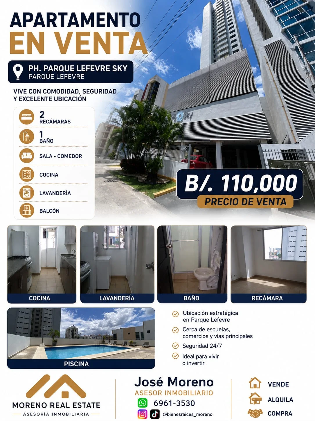 Apartamento en Parque Lefevre · 2 Hab y 1 Baños en Ciudad de Panamá, Panamá