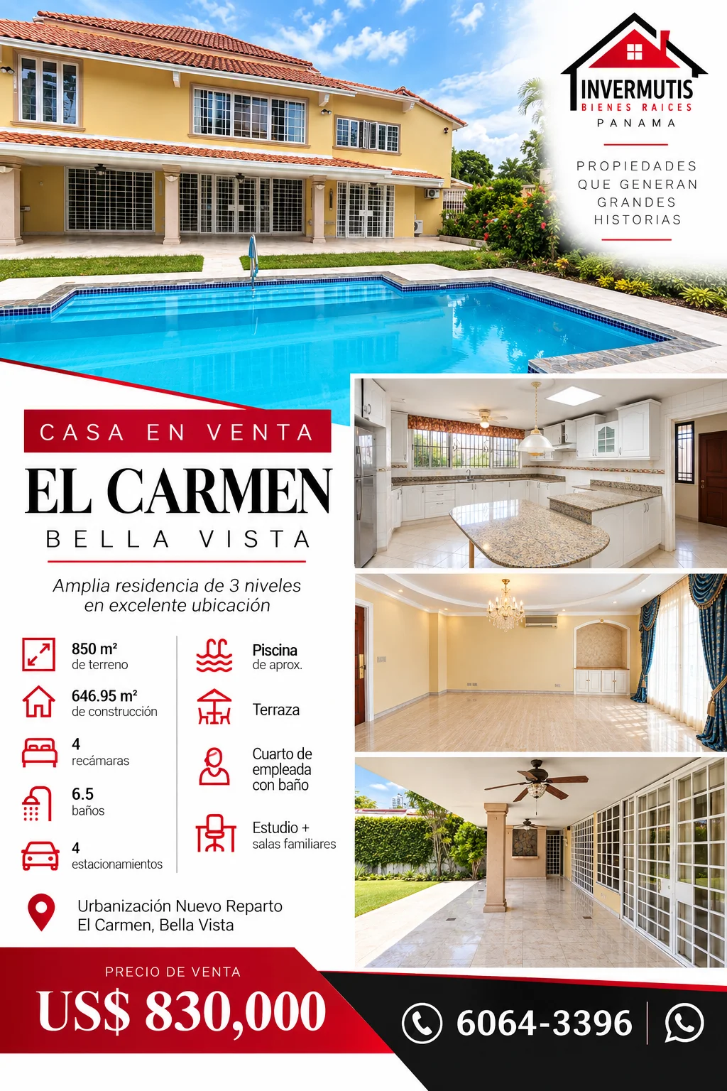 Casa con Piscina en El Carmen en Ciudad de Panamá, Panamá