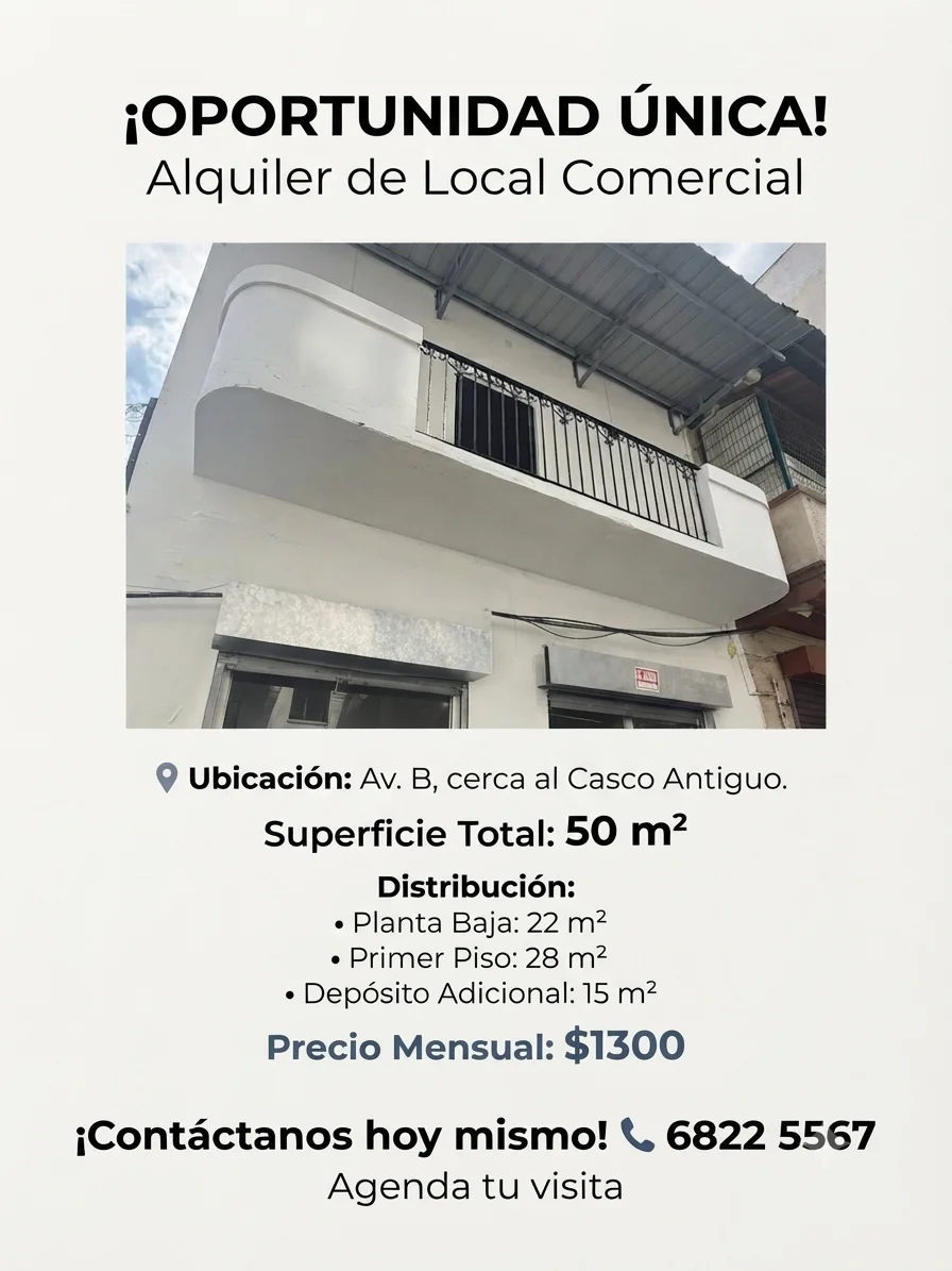 Local Av B Calle 12 Planta Baja primer piso en Panama, Panamá