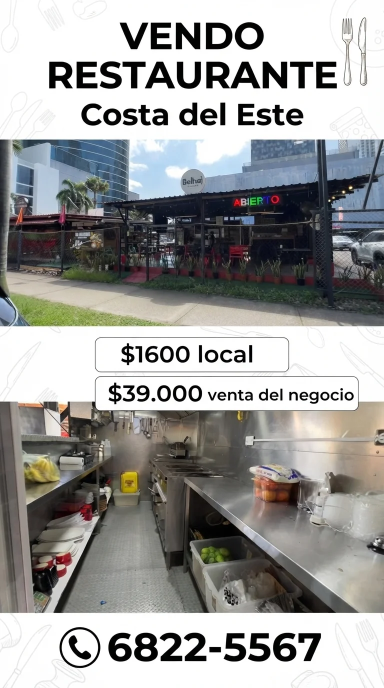 Se Vende Restaurante Costa del Este en Panama, Panamá