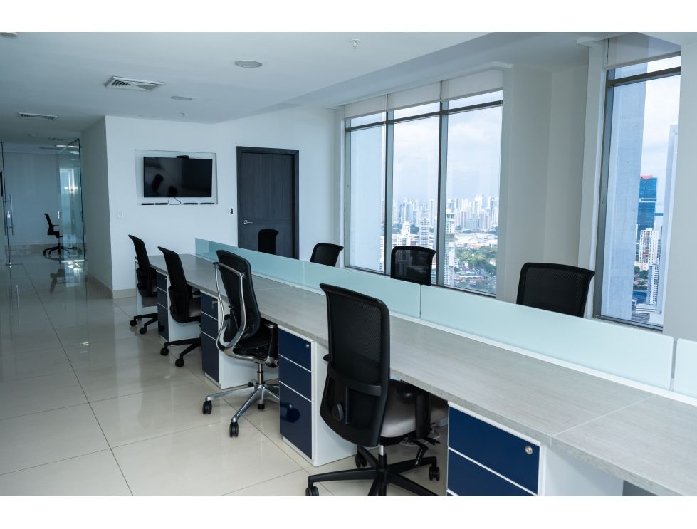 Oficina Amoblada en Alquiler con Vista al Mar y a la Ciudad en Torre BICSA, Avenida Balboa | LH en Panamá, Panamá